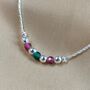Sterling Silver Colourful Beaded Payal Anklet, thumbnail 3 of 5