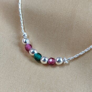 Sterling Silver Colourful Beaded Payal Anklet, 3 of 5