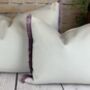 Velvet Optic White With Lilac Pink Fringe Cushion, thumbnail 3 of 10