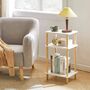 White Three Tier Side Table Narrow End Table Nightstand, thumbnail 3 of 9