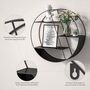 Small Round Black Metal Floating Shelf, thumbnail 3 of 4