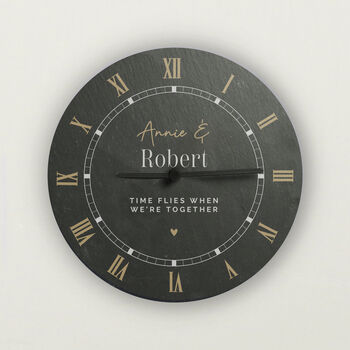 Wedding Gifts Personalised Slate Wall Clock Home Decor, 4 of 5