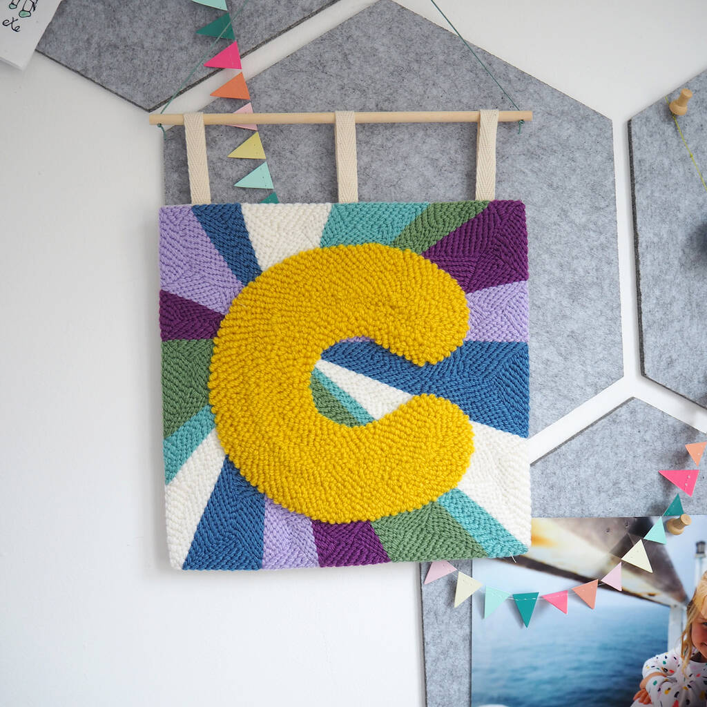 Personalised Punchneedle Yellow Letter Wall Art, 1 of 3
