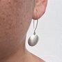 Matt Finish Drop Disc Earrings In Sterling Silver, thumbnail 1 of 7