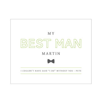 Personalised Best Man Thank You Print, 2 of 5