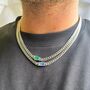 Silver Opal Gemstone Cuban Necklace Chain For Men, thumbnail 11 of 12