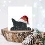 Cute Kitten Red Hat Christmas Card, thumbnail 2 of 6
