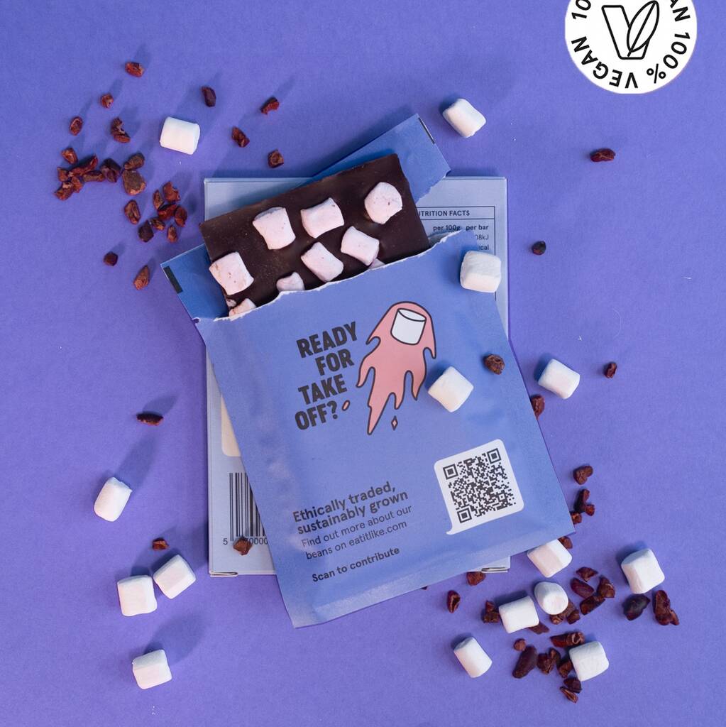 ‘Astronauts’ Vegan Marshmallow Dark Chocolate Bar By Eat it Like