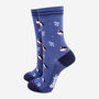 Puffins And Coral Women's Bamboo Ankle Socks Blue, thumbnail 1 of 4