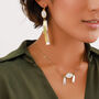 Mother Of Pearl Gold Plated Dangles Earrings, thumbnail 1 of 3