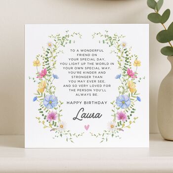 Birthday Poem Card Personalised For Friend, 6 of 8