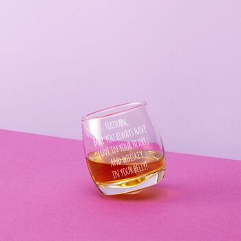 Personalised Love In Your Heart Rocking Whiskey Tumbler, 2 of 5