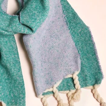 Turquoise Two Tone Winter Scarf, 3 of 4