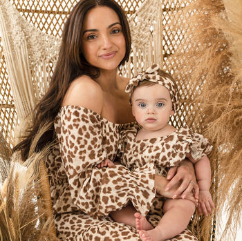 Matching Family Girl's Leopard Smock Dress, 3 of 6