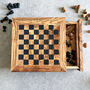 Personalised Olive Wood Full Chess Board Set, thumbnail 1 of 7