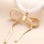 Pearl Necklace With Large Bow Pendant In Gold, thumbnail 3 of 4