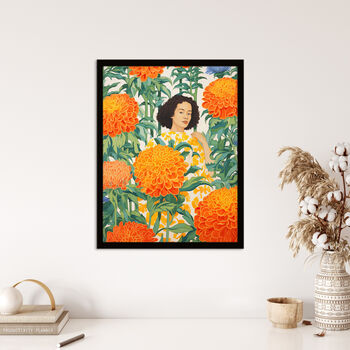 Marvellous Marigolds Orange Flowers Wall Art Print, 4 of 6