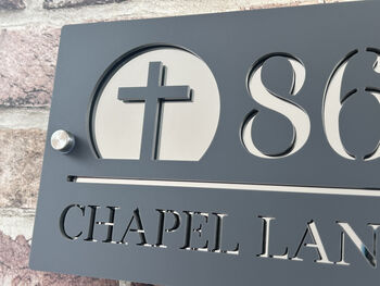 Personalised Cross House Sign Acrylic, 4 of 6