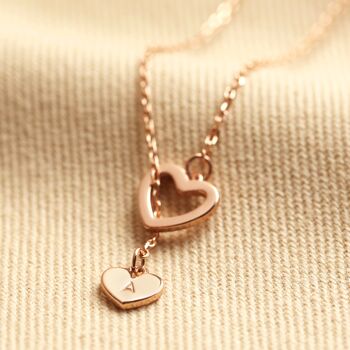 Personalised Mismatched Heart Lariat Necklace, 7 of 8
