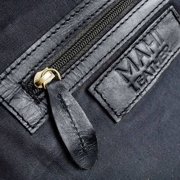 Personalised Black Leather Bucket Bag Handbag, 7 of 9