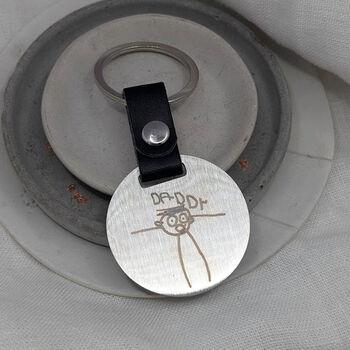 Personalised Doodle Drawing Disc Steel Keyring, 2 of 4