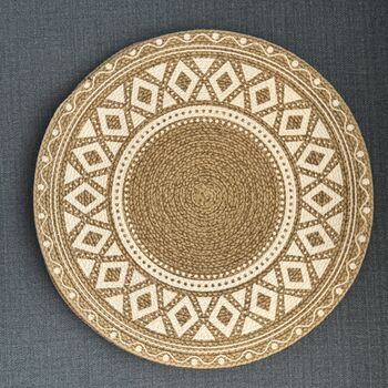 Round Placemats, Boho Print Cotton Coffee Table Mat, 7 of 12