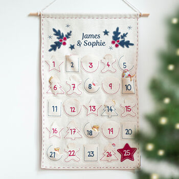 Personalised Handmade Felt Christmas Advent Calendar, 2 of 9