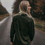 Womens 'Road Trips + Sea Dips' Olive Long Sleeve Top, thumbnail 1 of 8
