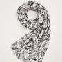 Tree Of Life Vintage Monochrome Lightweight Scarf, thumbnail 2 of 3