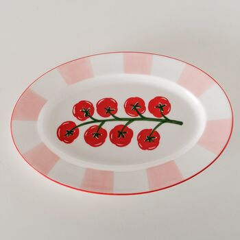 Zesty Soleil Tomato Ceramic Oval Serving Platter, 2 of 4