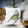 Inky Blue Tit Large Luxury Cushion And Pad, thumbnail 1 of 4