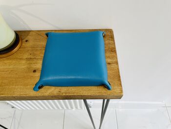 Personalised Sky Blue Leather Accessories Desk Tray, 9 of 10