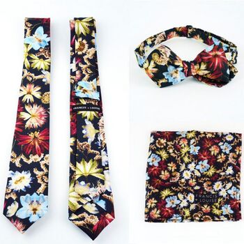 Kingscote Blue Floral Silk Tie, 3 of 5