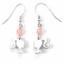Barbie Sterling Silver Silhouette And Rose Quartz Drop Earrings, thumbnail 1 of 2
