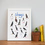 'Shags' Illustrated Bird Art Print, thumbnail 1 of 2