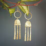 'Tempest Nimbus' Ethical Hand Beaten Brass Earrings, thumbnail 3 of 5