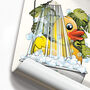 Rubber Duck In The Shower, Funny Toilet Art, thumbnail 3 of 8