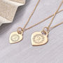 Gold Plated Personalised Flower Circle Initial Necklace, thumbnail 2 of 8