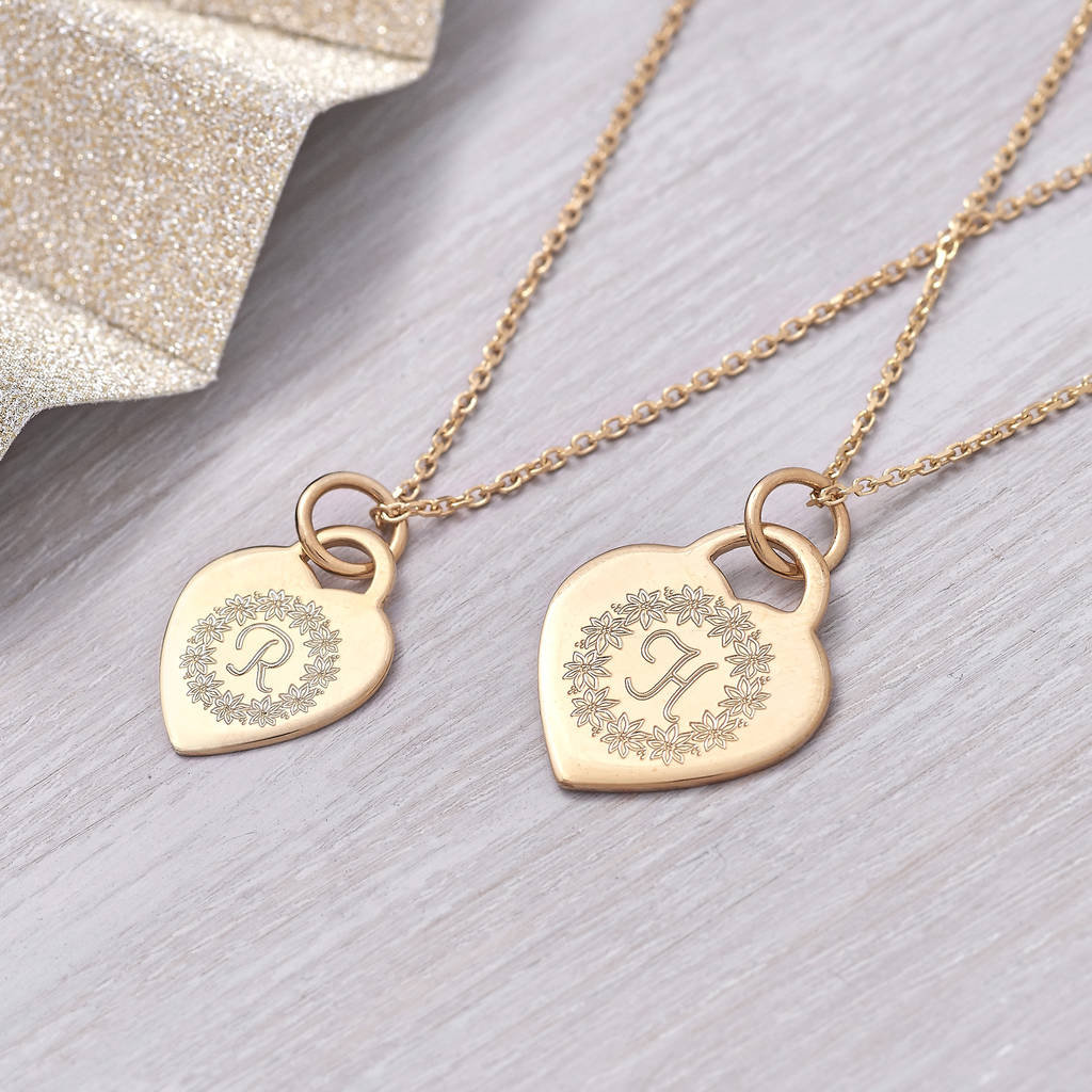 18ct Gold Personalised Flower Circle Initial Necklace By Hurleyburley