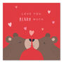 Love You Beary Much Bear Couple Valentine's Card, thumbnail 1 of 2