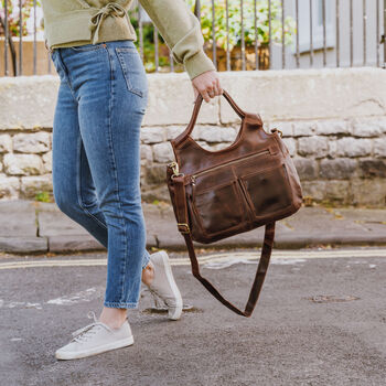 Large Leather Work And Travel Bag, 2 of 7