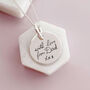 Sterling Silver Handwriting Disc Necklace, thumbnail 1 of 7