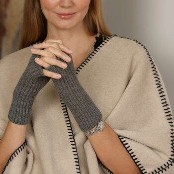 Ribbed Fingerless Wrist Warmers – Two Colourways, 5 of 7