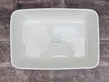 White Large Rectangular Baking Dish With Bead Detail, 2 of 2