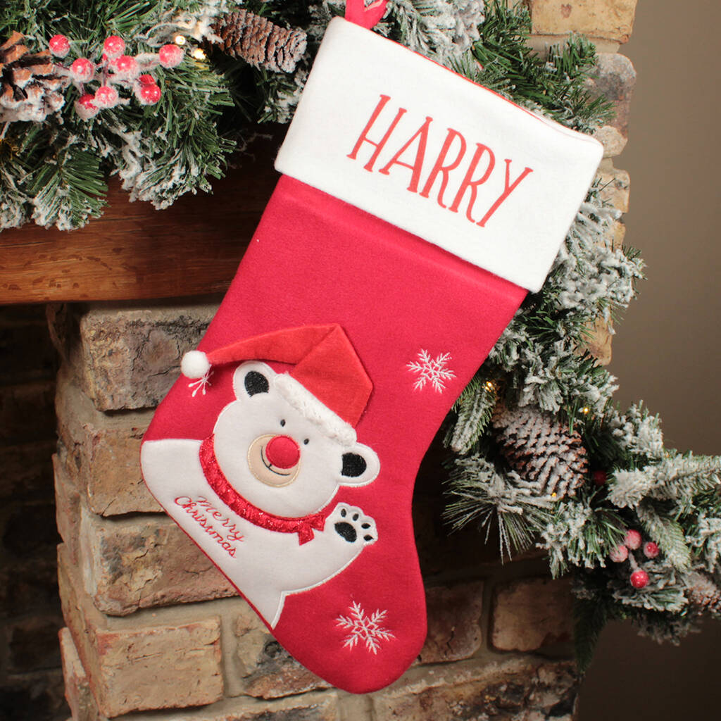 Personalised Polar Bear Christmas Stocking By Dreams To Reality Design