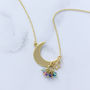 Moon And Star Family Birthstone Charm Necklace, thumbnail 5 of 10
