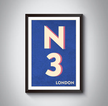 N3 Finchley London Typography Postcode Print, 10 of 10