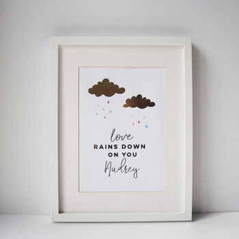 Love Rains Down Personalised Gold Foil Print, 5 of 5