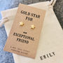 Friendship Gift. Gold Star Earrings, thumbnail 2 of 3