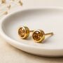 18ct Gold Plated Sterling Silver November Birthstone Stud Earrings – 7mm, thumbnail 1 of 7